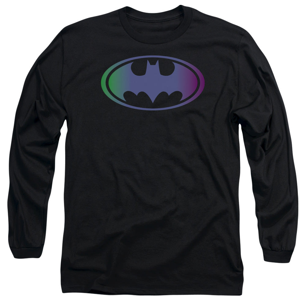 BATMAN/GRADIENT BAT LOGO - L/S ADULT 18/1 - BLACK