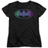BATMAN/GRADIENT BAT LOGO - S/S WOMENS TEE - BLACK
