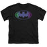 BATMAN/GRADIENT BAT LOGO - S/S YOUTH 18/1 - BLACK