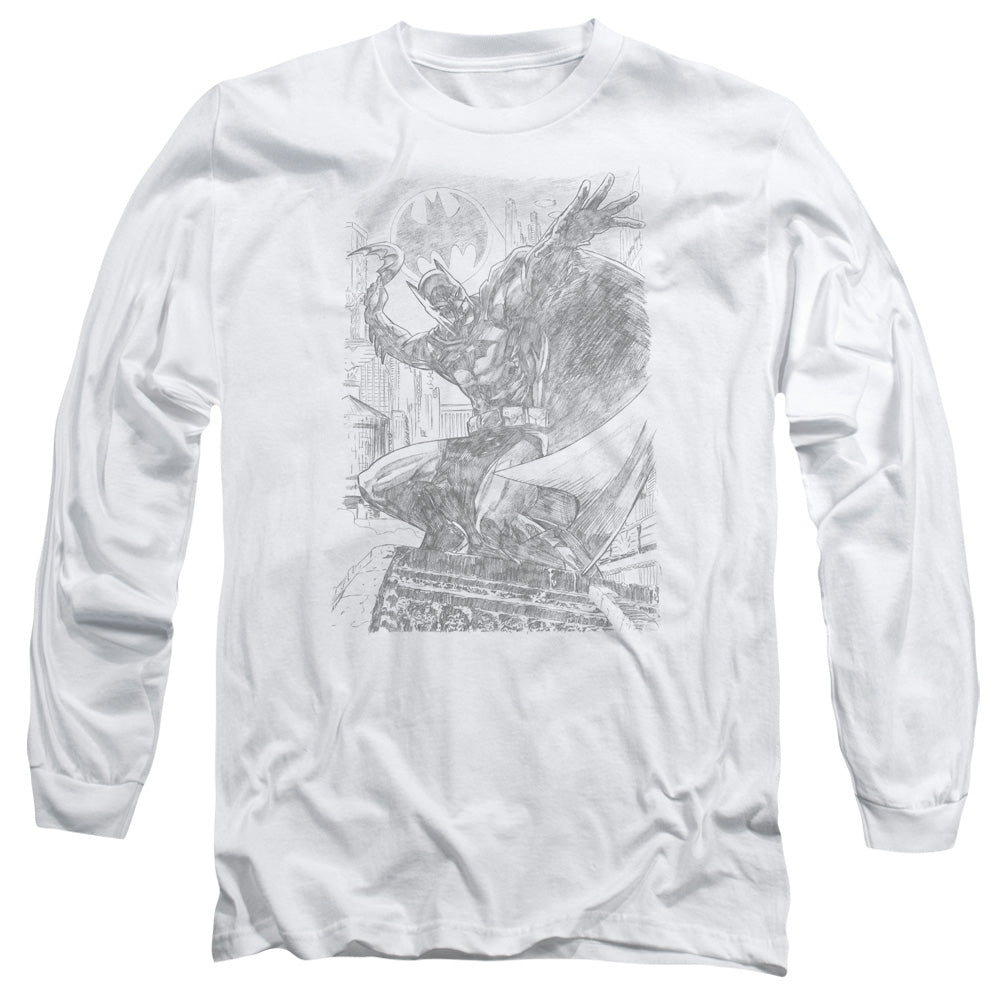 BATMAN/PENCIL BATARANG THROW - L/S ADULT 18/1 - WHITE