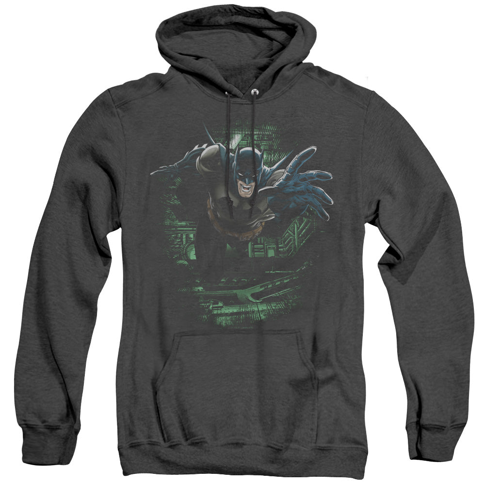 BATMAN/SURPRISE - ADULT HEATHER HOODIE - BLACK
