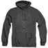 BATMAN/DARK KNIGHT HERALDRY - ADULT HEATHER HOODIE - BLACK