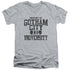 BATMAN/PROPERTY OF GCU - S/S ADULT V-NECK 30/1 - ATHLETIC HEATHER