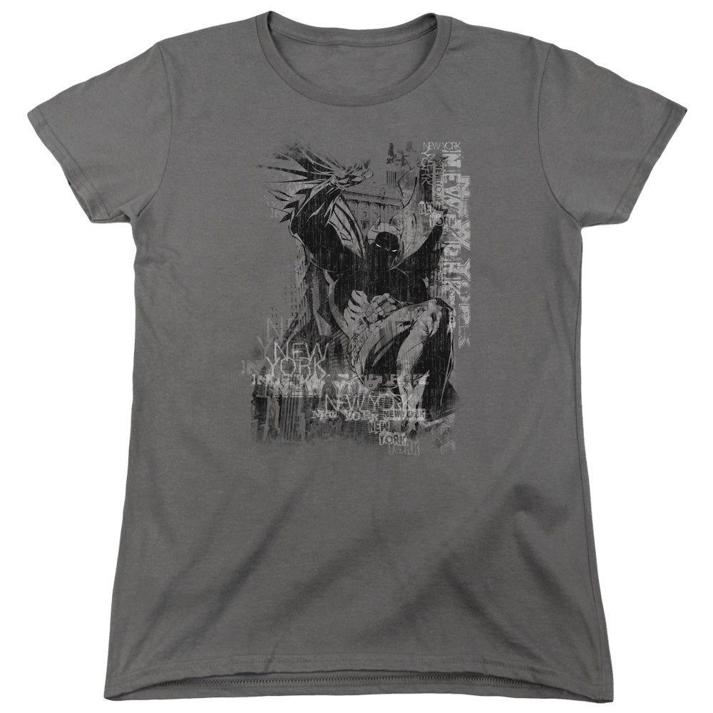 BATMAN/THE KNIGHT LIFE - S/S WOMENS TEE - CHARCOAL