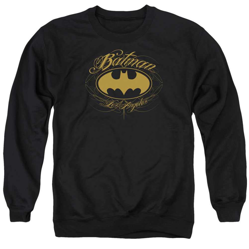 BATMAN/BATMAN LA - ADULT CREWNECK SWEATSHIRT - BLACK