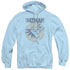 BATMAN/SWINGING BAT - ADULT PULLOVER HOODIE - LIGHT BLUE
