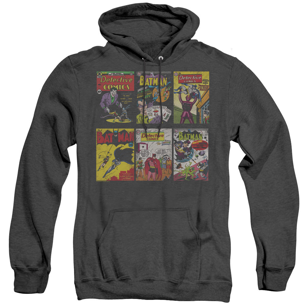 BATMAN/BM COVERS - ADULT HEATHER HOODIE - BLACK