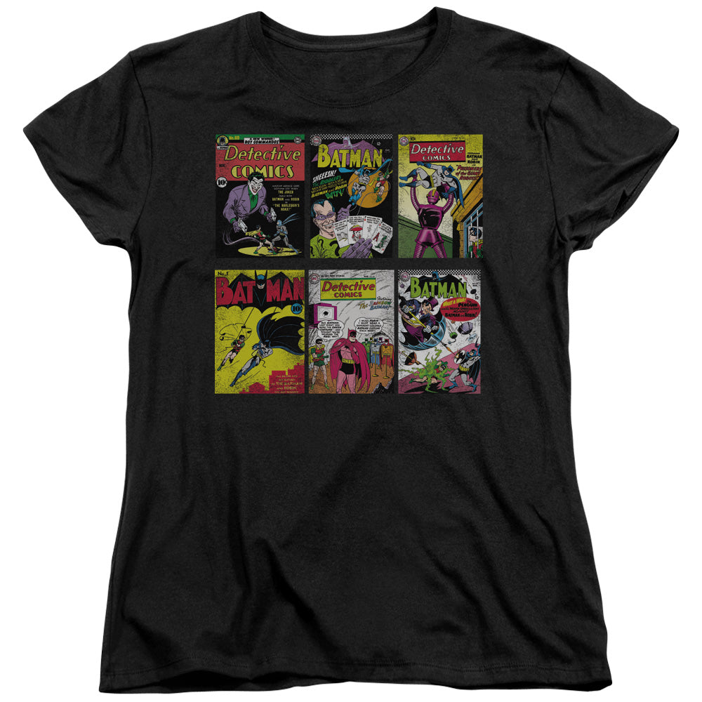 BATMAN/BM COVERS - S/S WOMENS TEE - BLACK