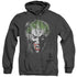 BATMAN/FACE OF MADNESS - ADULT HEATHER HOODIE - BLACK