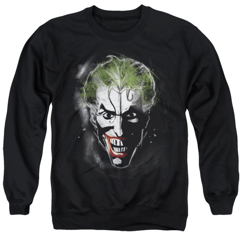 BATMAN/FACE OF MADNESS - ADULT CREWNECK SWEATSHIRT - BLACK