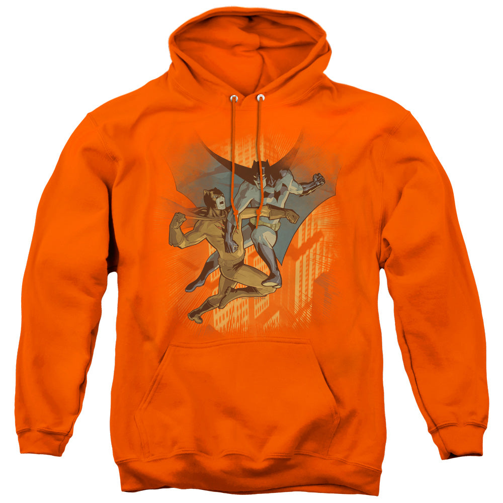 BATMAN/BATMAN VS CATMAN - ADULT PULLOVER HOODIE - ORANGE