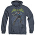 BATMAN/NIGHTWING - ADULT HEATHER HOODIE - NAVY