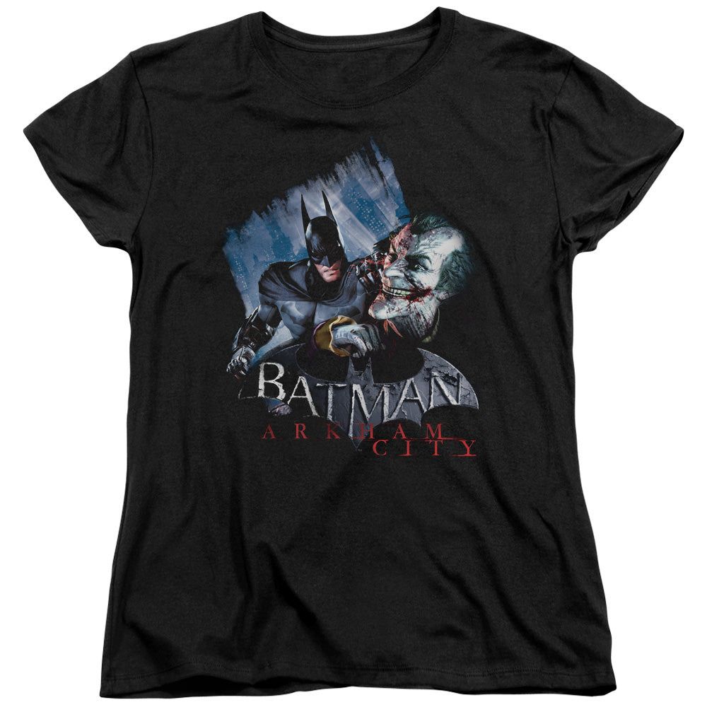 BATMAN ARKHAM CITY/JOKES ON YOU! - S/S WOMENS TEE - BLACK