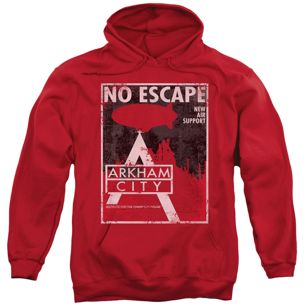 BATMAN ARKHAM CITY/NO ESCAPE - ADULT PULLOVER HOODIE - RED