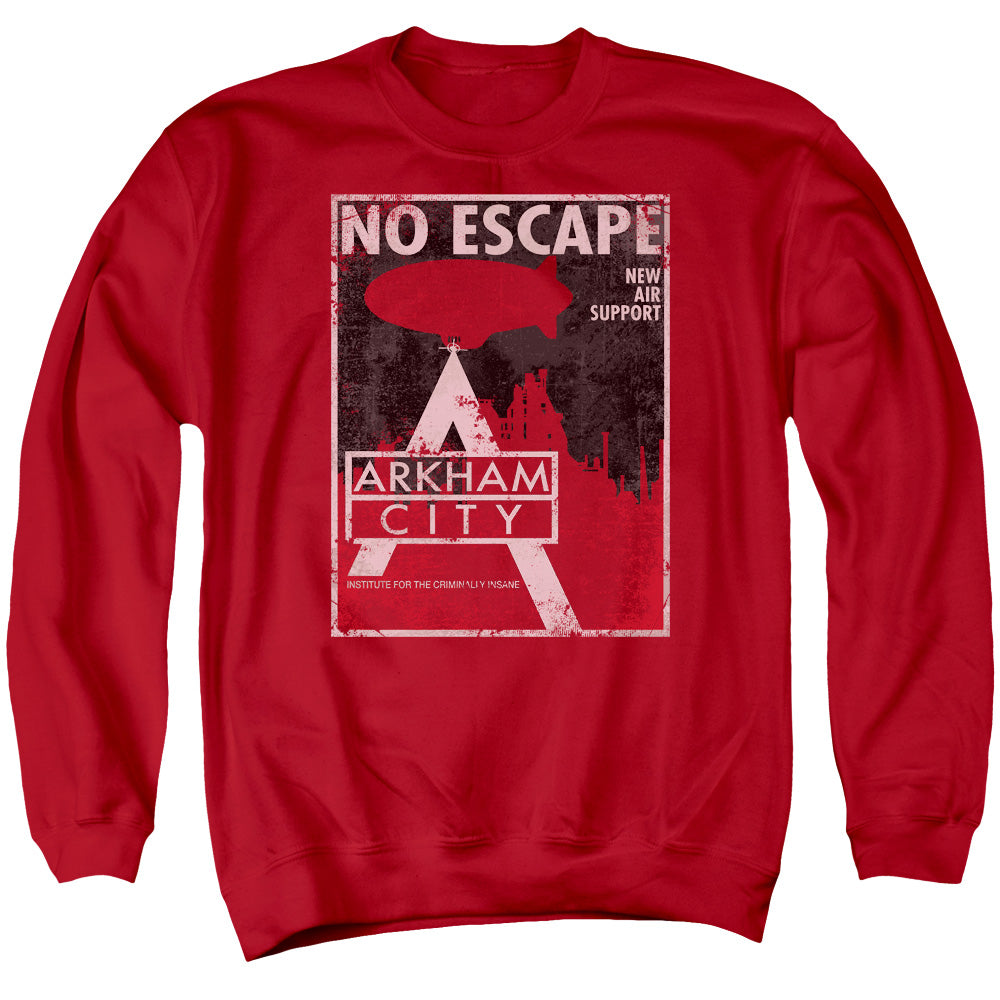 BATMAN ARKHAM CITY/NO ESCAPE - ADULT CREWNECK SWEATSHIRT - RED