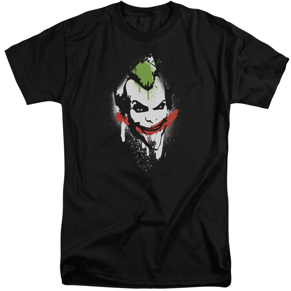 BATMAN ARKHAM CITY/SPRAYPAINT SMILE - S/S ADULT TALL 18/1 - BLACK