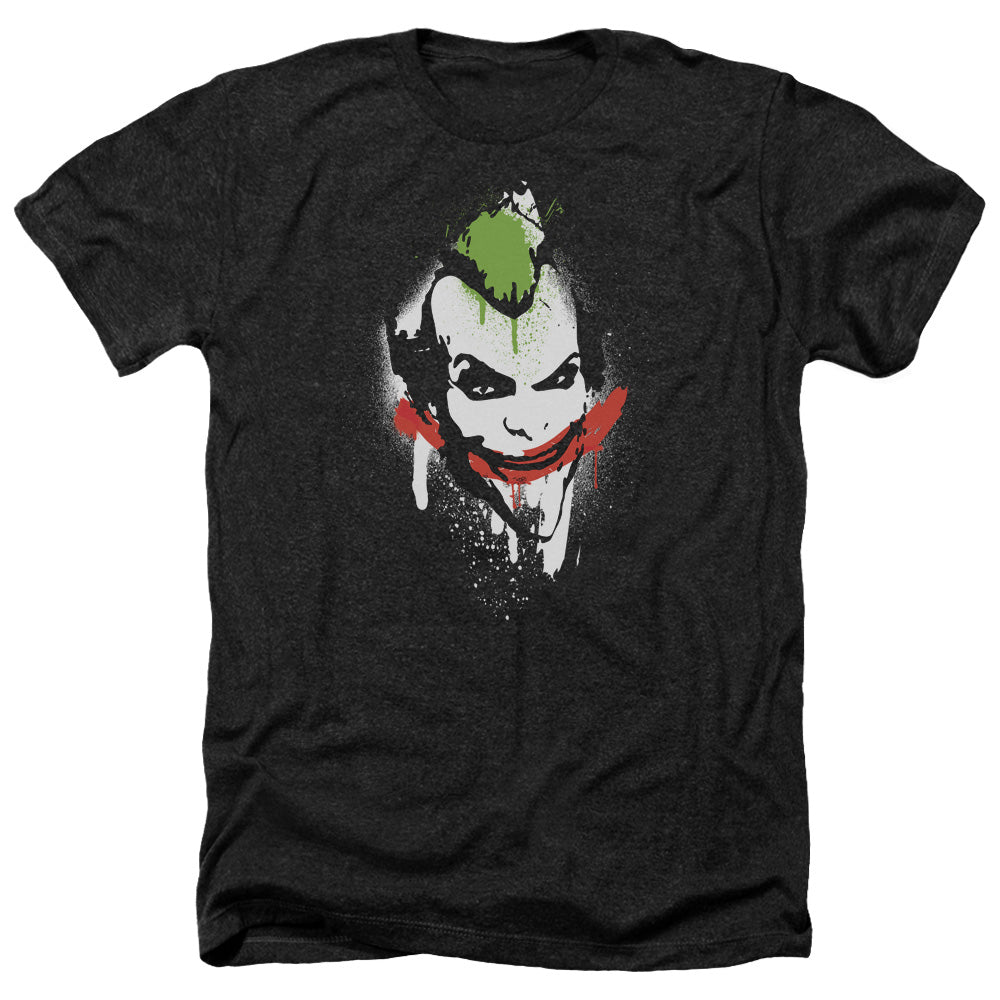 BATMAN ARKHAM CITY/SPRAYPAINT SMILE - ADULT HEATHER - BLACK