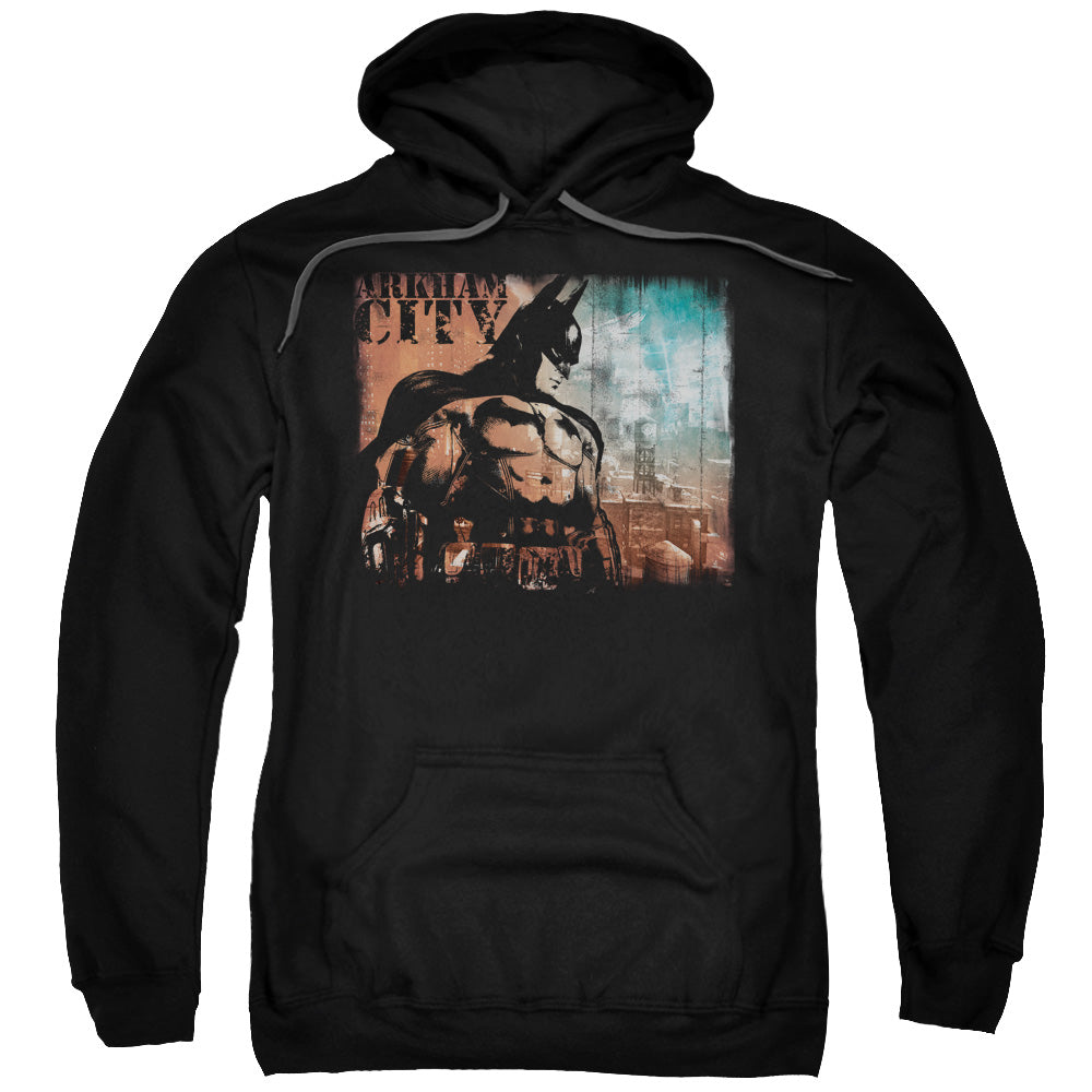 BATMAN ARKHAM CITY/CITY KNOCKOUT - ADULT PULLOVER HOODIE - BLACK