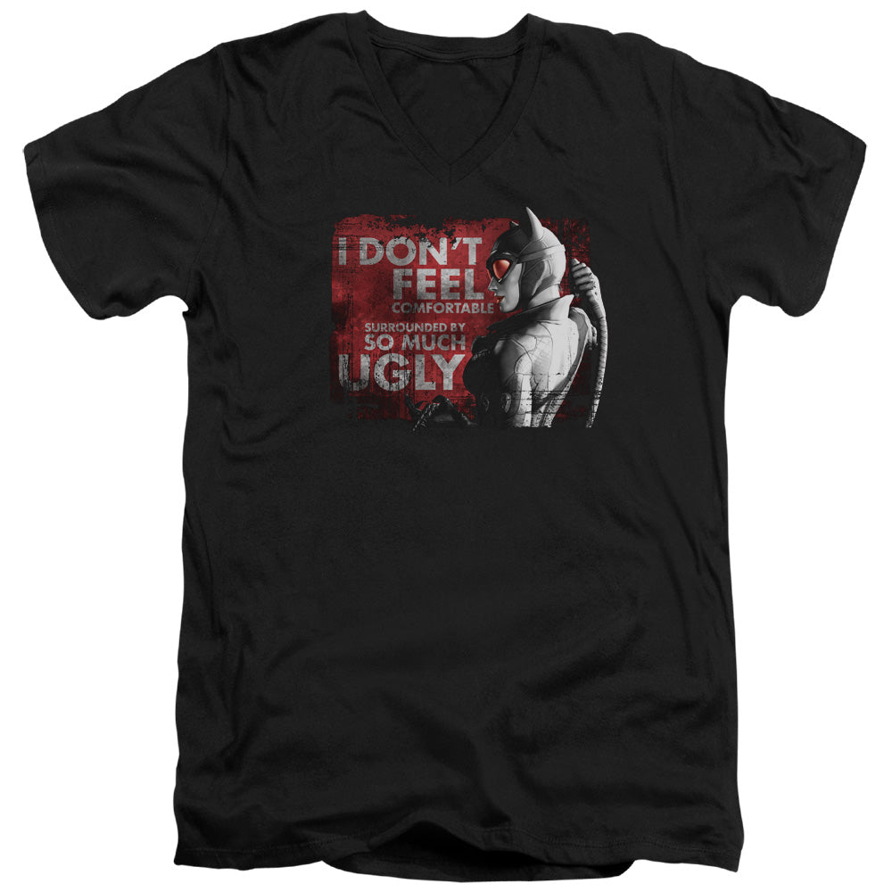 BATMAN ARKHAM CITY/SO MUCH UGLY - S/S ADULT V-NECK 30/1 - BLACK