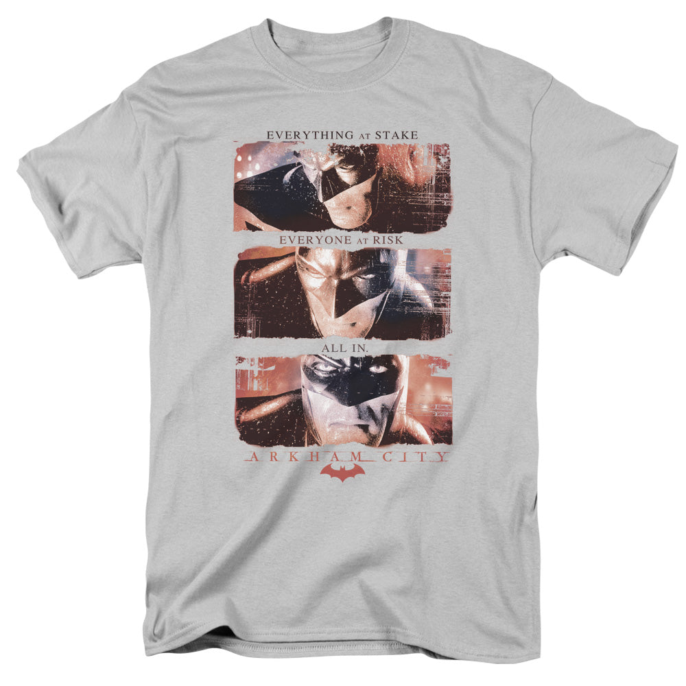 BATMAN ARKHAM CITY/ALL IN - S/S ADULT 18/1 - SILVER
