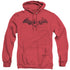 BATMAN ARKHAM CITY/IN THE CITY - ADULT HEATHER HOODIE - RED