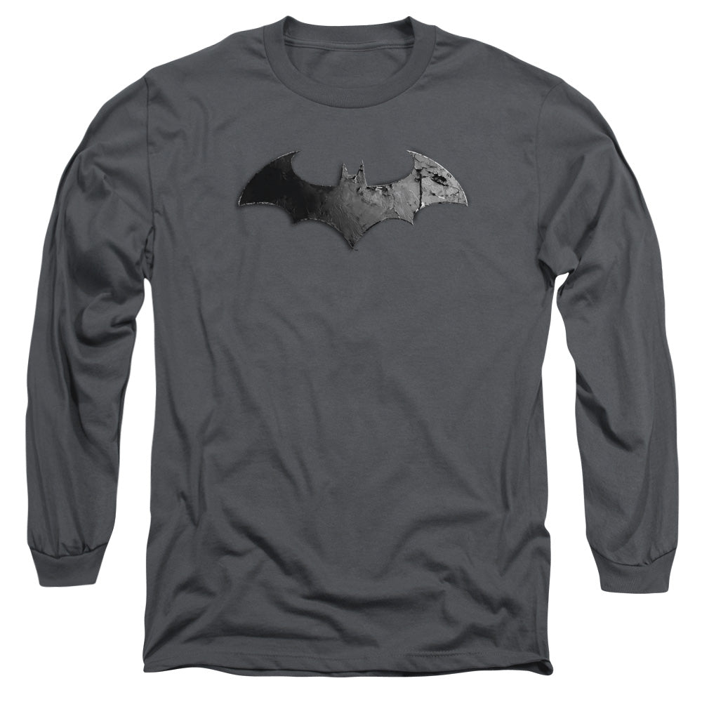 BATMAN ARKHAM CITY/BAT LOGO - L/S ADULT 18/1 - CHARCOAL