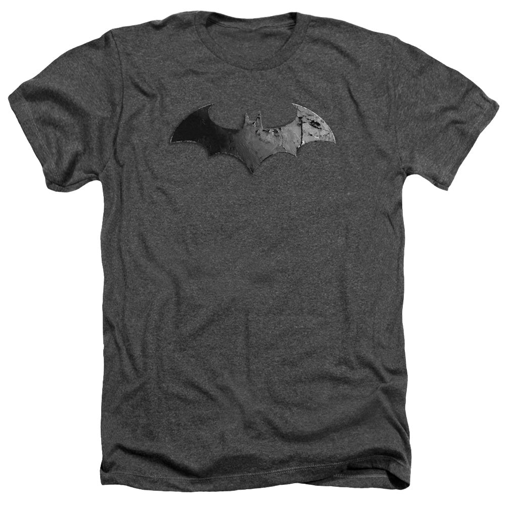 BATMAN ARKHAM CITY/BAT LOGO - ADULT HEATHER - CHARCOAL