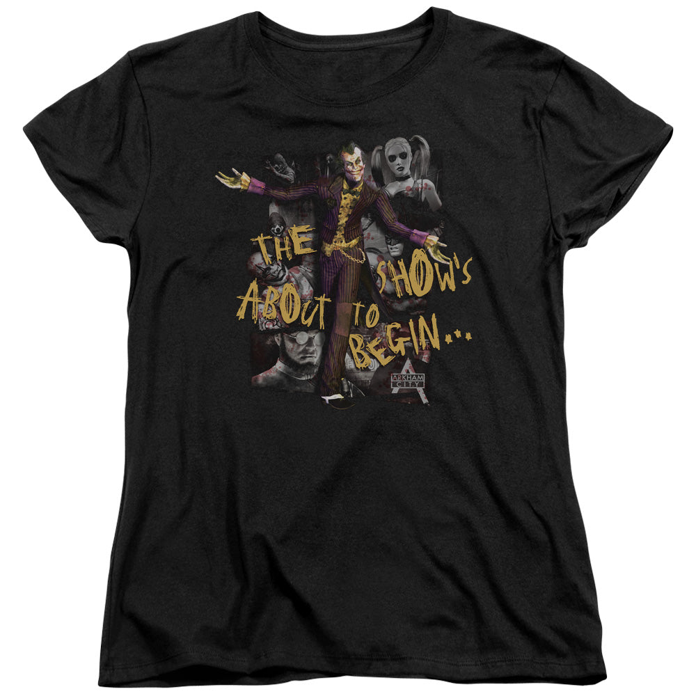 BATMAN ARKHAM CITY/ABOUT TO BEGIN - S/S WOMENS TEE - BLACK
