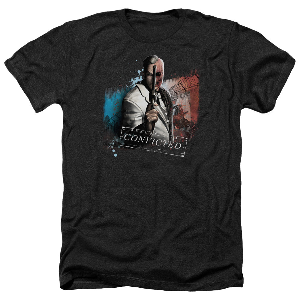 BATMAN ARKHAM CITY/TWO FACE - ADULT HEATHER - BLACK