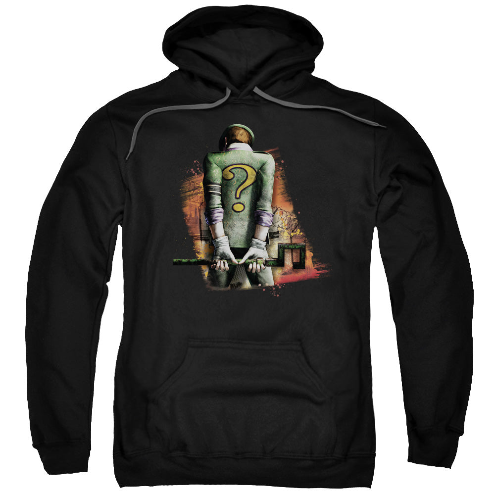 BATMAN ARKHAM CITY/RIDDLER CONVICTED - ADULT PULLOVER HOODIE - BLACK