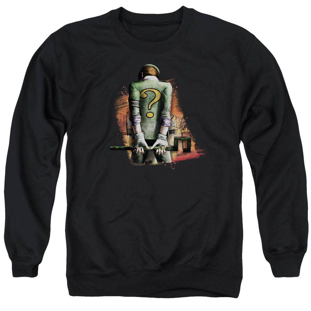 BATMAN ARKHAM CITY/RIDDLER CONVICTED - ADULT CREWNECK SWEATSHIRT - BLACK