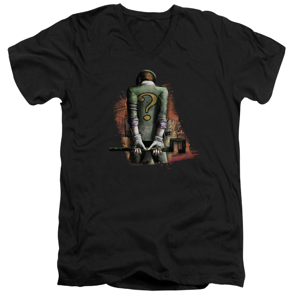 BATMAN ARKHAM CITY/RIDDLER CONVICTED - S/S ADULT V-NECK 30/1 - BLACK