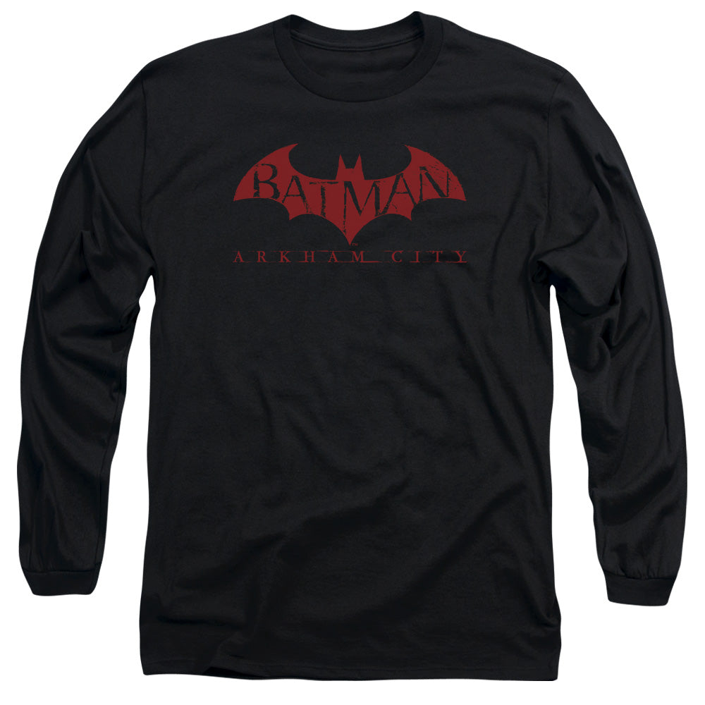 BATMAN ARKHAM CITY/RED BAT - L/S ADULT 18/1 - BLACK