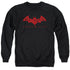 BATMAN ARKHAM CITY/RED BAT - ADULT CREWNECK SWEATSHIRT - BLACK