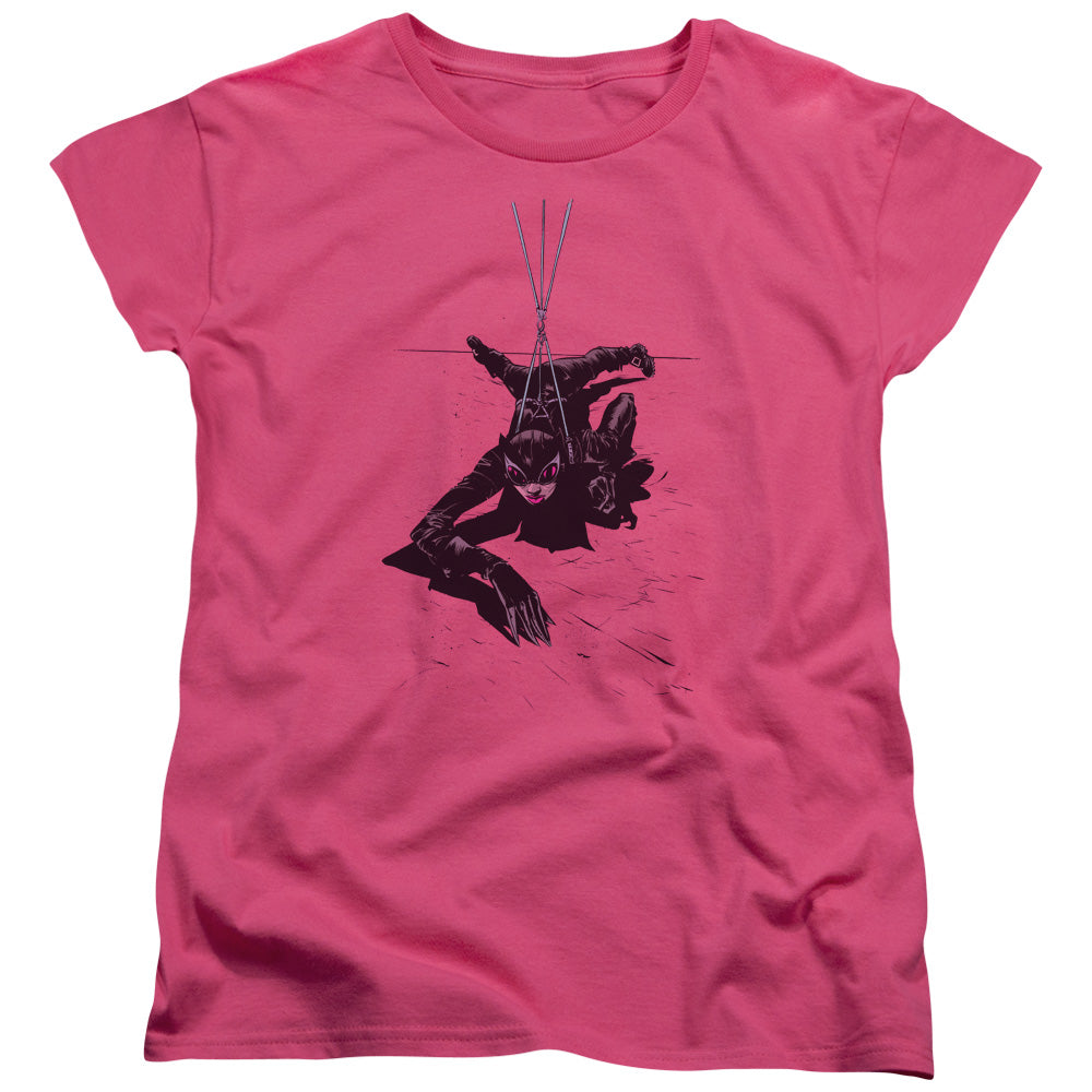BATMAN/CATWOMAN ROPE - S/S WOMENS TEE - HOT PINK