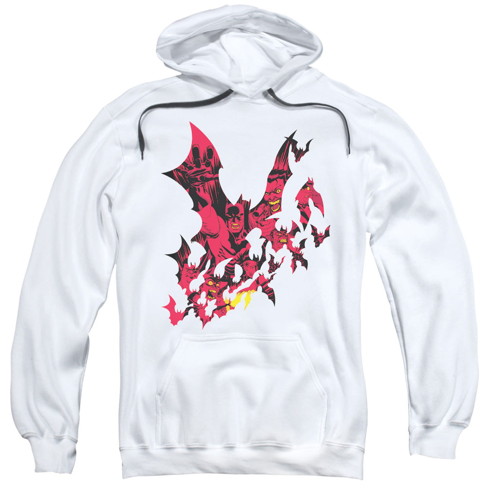 BATMAN/BROKEN CITY - ADULT PULLOVER HOODIE - WHITE
