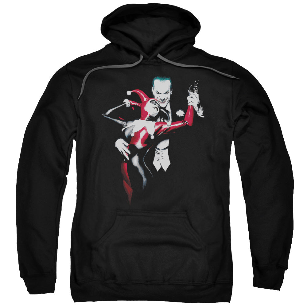 BATMAN/HARLEY AND JOKER - ADULT PULLOVER HOODIE - BLACK