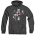 BATMAN/HARLEY AND JOKER - ADULT HEATHER HOODIE - BLACK