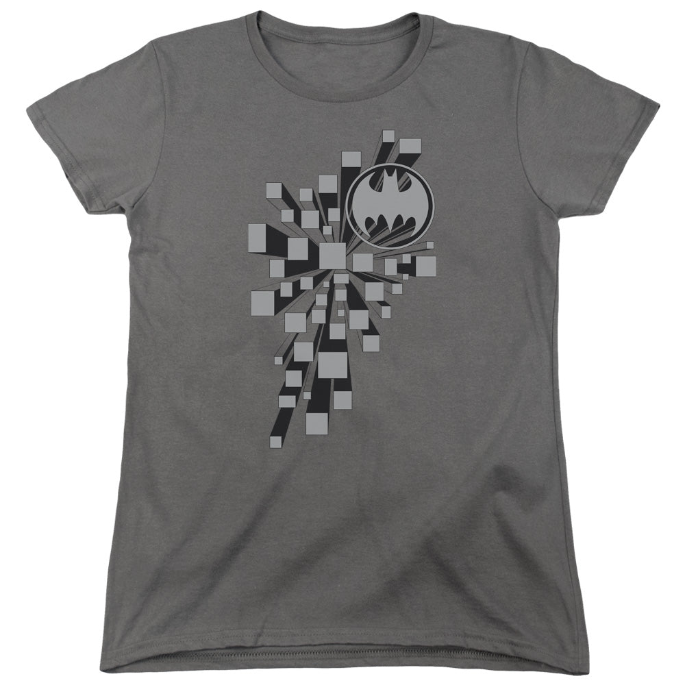 BATMAN/GOTHAM 3D - S/S WOMENS TEE - CHARCOAL