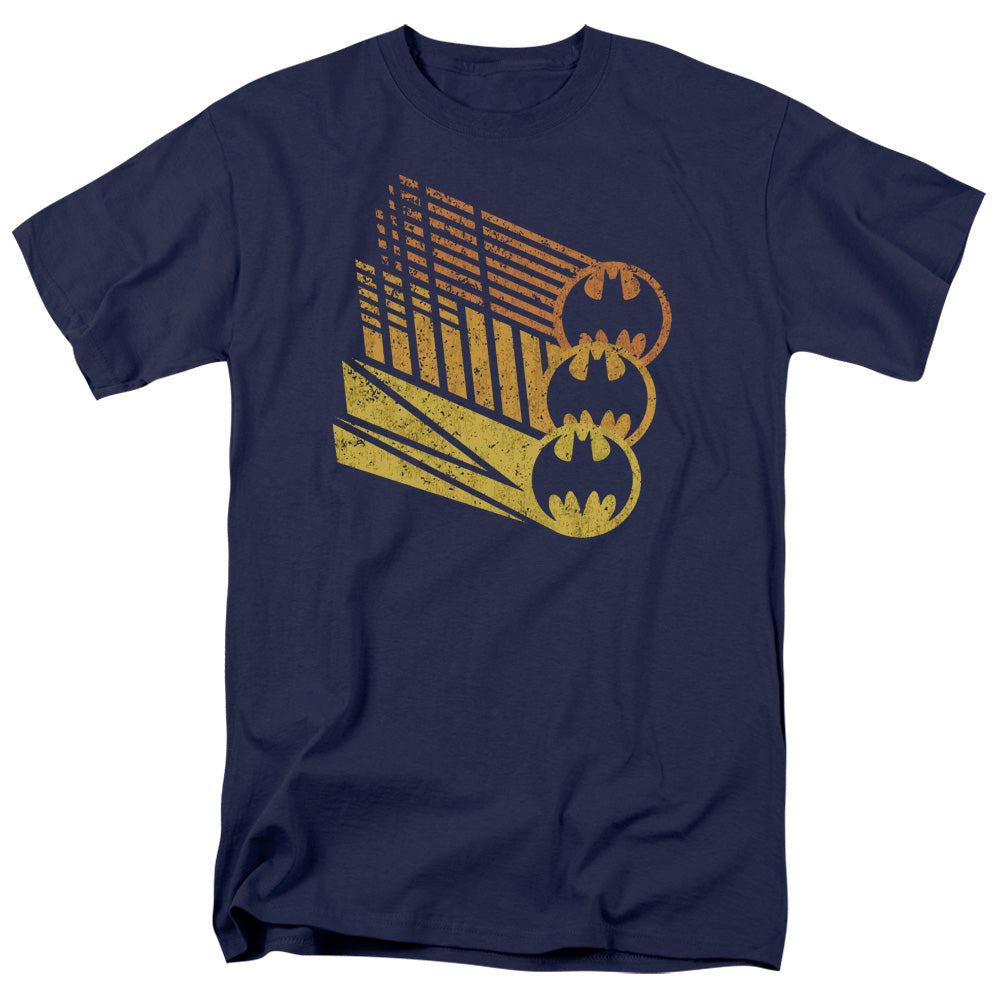 BATMAN/BAT SIGNAL SHAPES - S/S ADULT 18/1 - NAVY