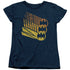 BATMAN/BAT SIGNAL SHAPES - S/S WOMENS TEE - NAVY