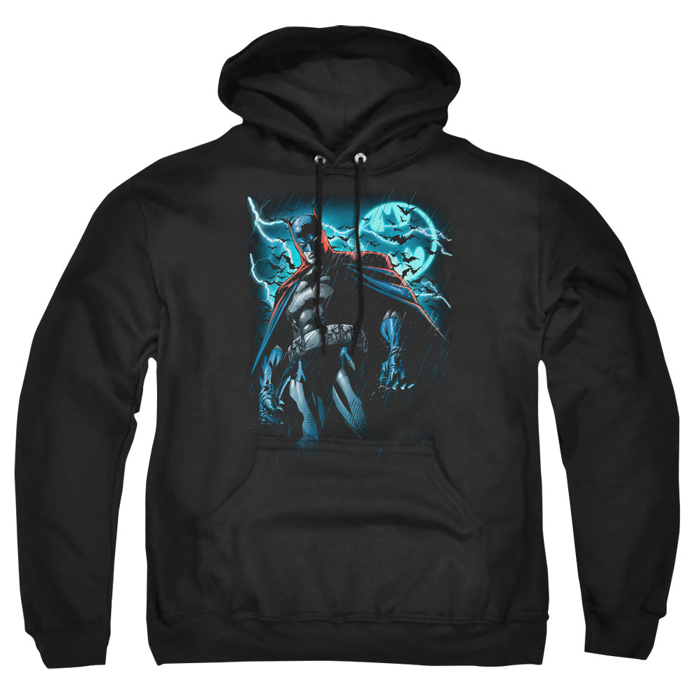 BATMAN/STORMY KNIGHT - ADULT PULLOVER HOODIE - BLACK