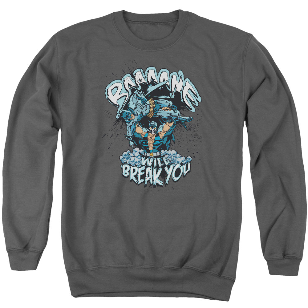 BATMAN/BANE WILL BREAK YOU - ADULT CREWNECK SWEATSHIRT - CHARCOAL