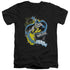 BATMAN/BAT EFFECTS - S/S ADULT V-NECK 30/1 - BLACK