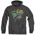 BATMAN/BATGIRL HALFTONE - ADULT HEATHER HOODIE - BLACK