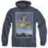 BATMAN/DKR DUO - ADULT HEATHER HOODIE - NAVY