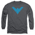 BATMAN/NIGHTWING SYMBOL - L/S ADULT 18/1 - CHARCOAL