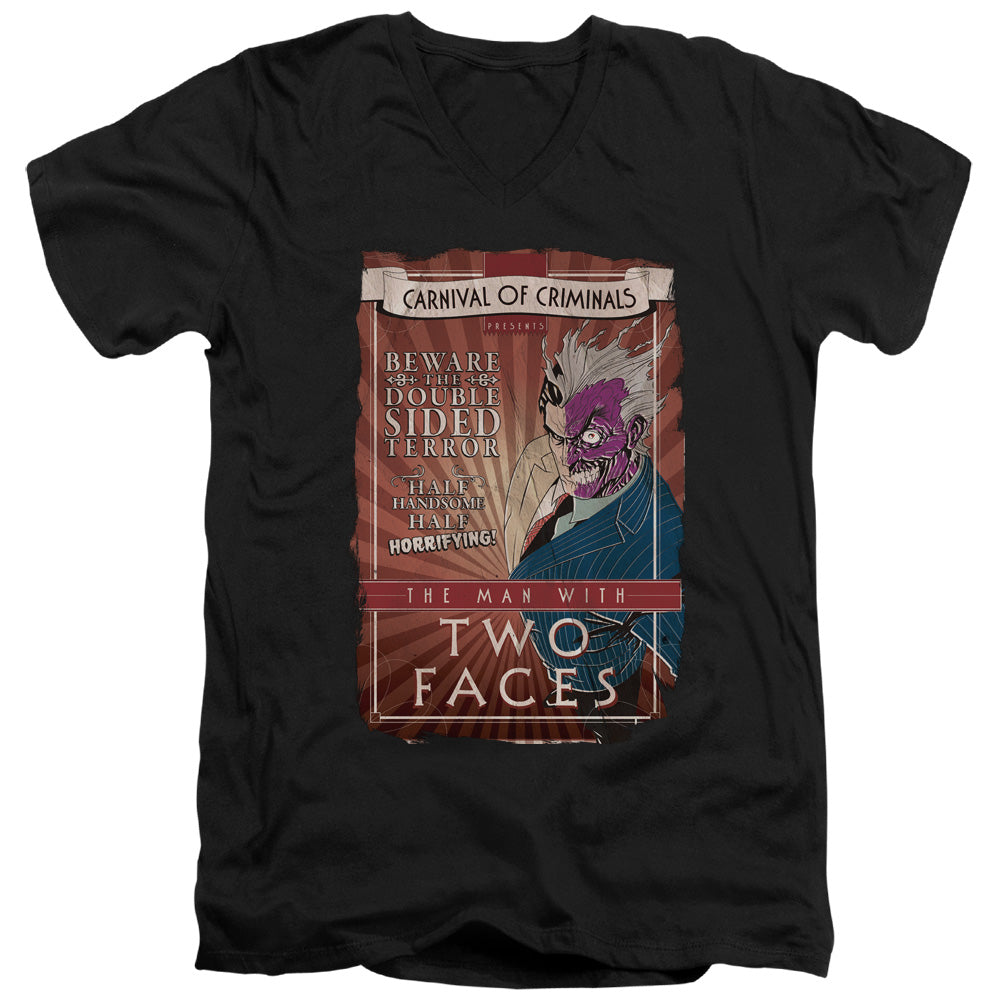 BATMAN/TWO FACES - S/S ADULT V-NECK 30/1 - BLACK