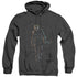 BATMAN/JOKER LEAVES ARKHAM - ADULT HEATHER HOODIE - BLACK