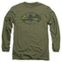 BATMAN/DISTRESSED CAMO SHIELD - L/S ADULT 18/1 - MILITARY GREEN